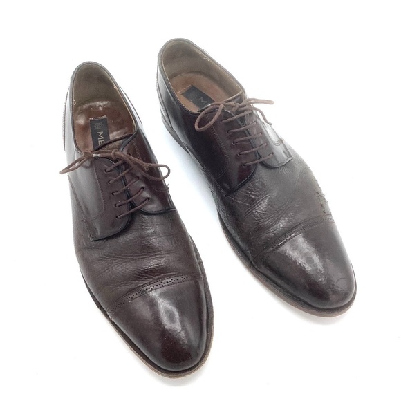 Mezlan Mens Leather Brogue Cap Toe Oxfords Shoe Orbison Espresso‎ Brown S… - Picture 2 of 16
